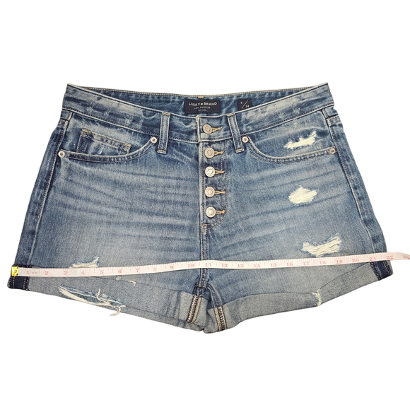 Lucky Brand Distressed Blue Jean Shorts - Picture 4 of 6